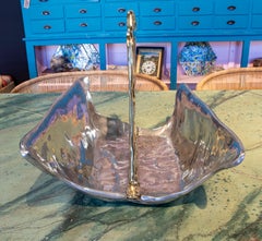 David Marshall, 1980er Jahre 2-farbiger Designer-Zeitschriftenständer aus vergoldeter Bronze