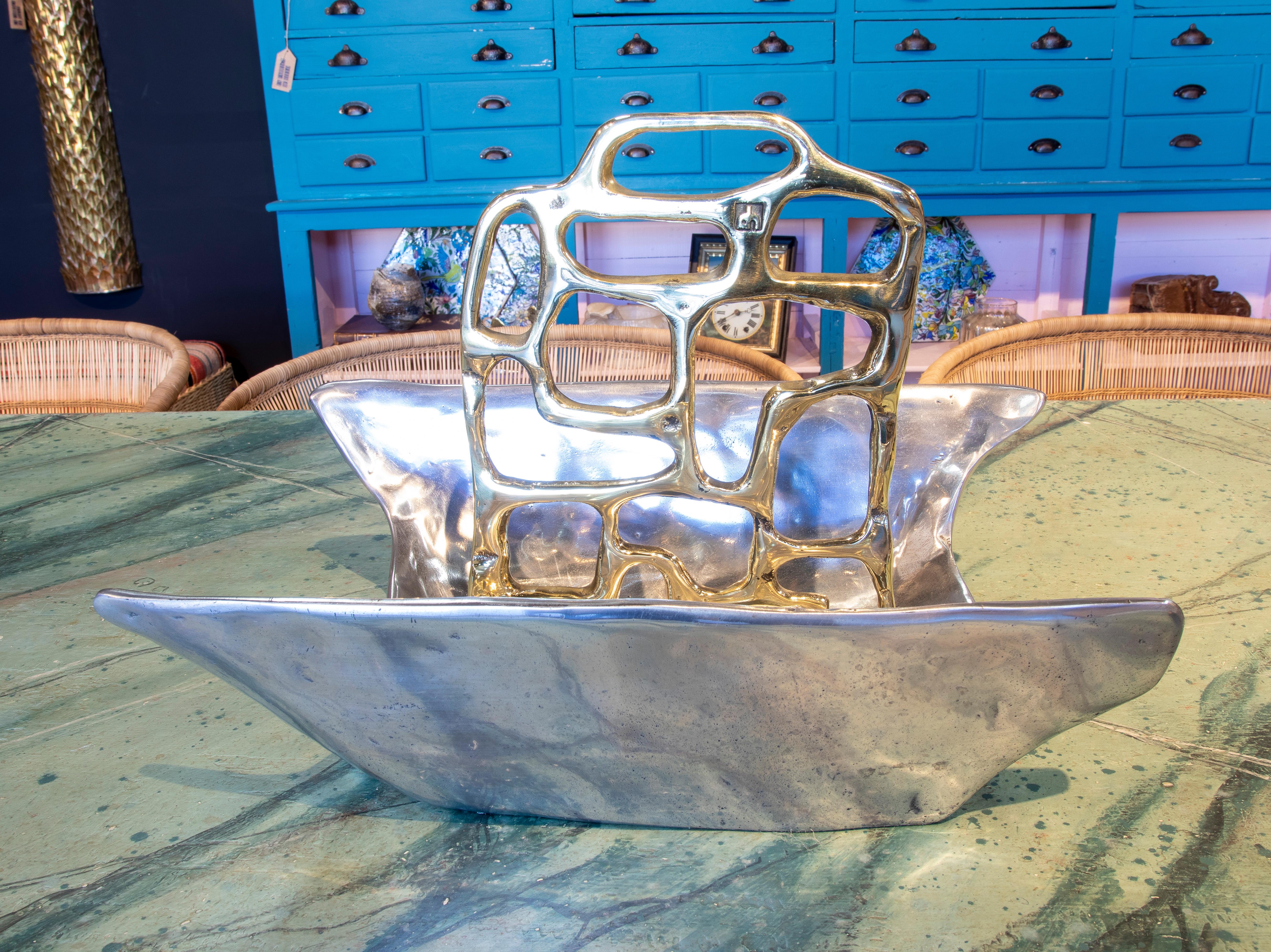 David Marshall, portariviste di design a due toni in bronzo dorato degli anni '80 In condizioni buone in vendita a Marbella, ES