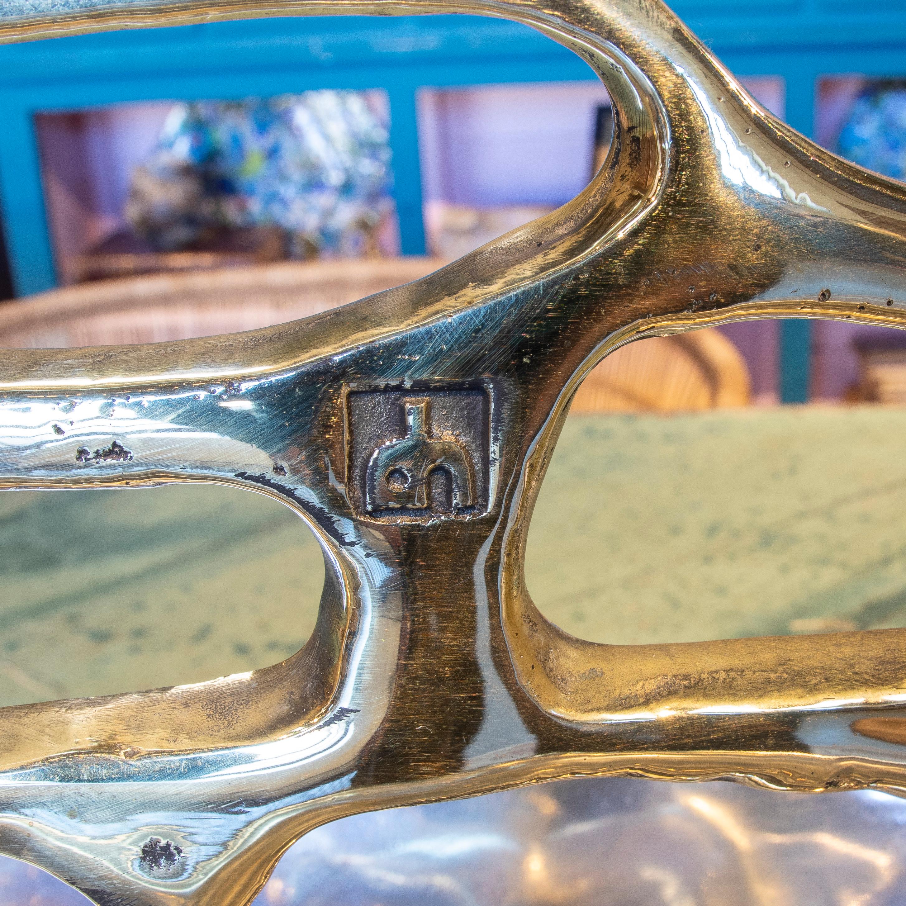 David Marshall, portariviste di design a due toni in bronzo dorato degli anni '80 in vendita 2
