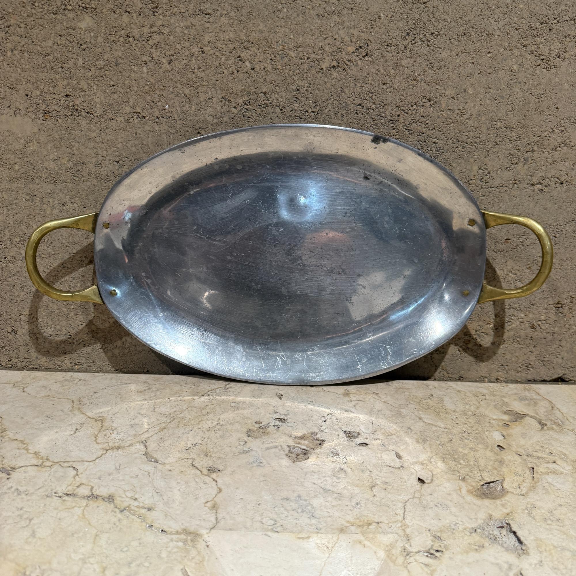 David Marshall Aluminum Brass Serving Platter Mid Century Modern In Good Condition For Sale In Chula Vista, CA