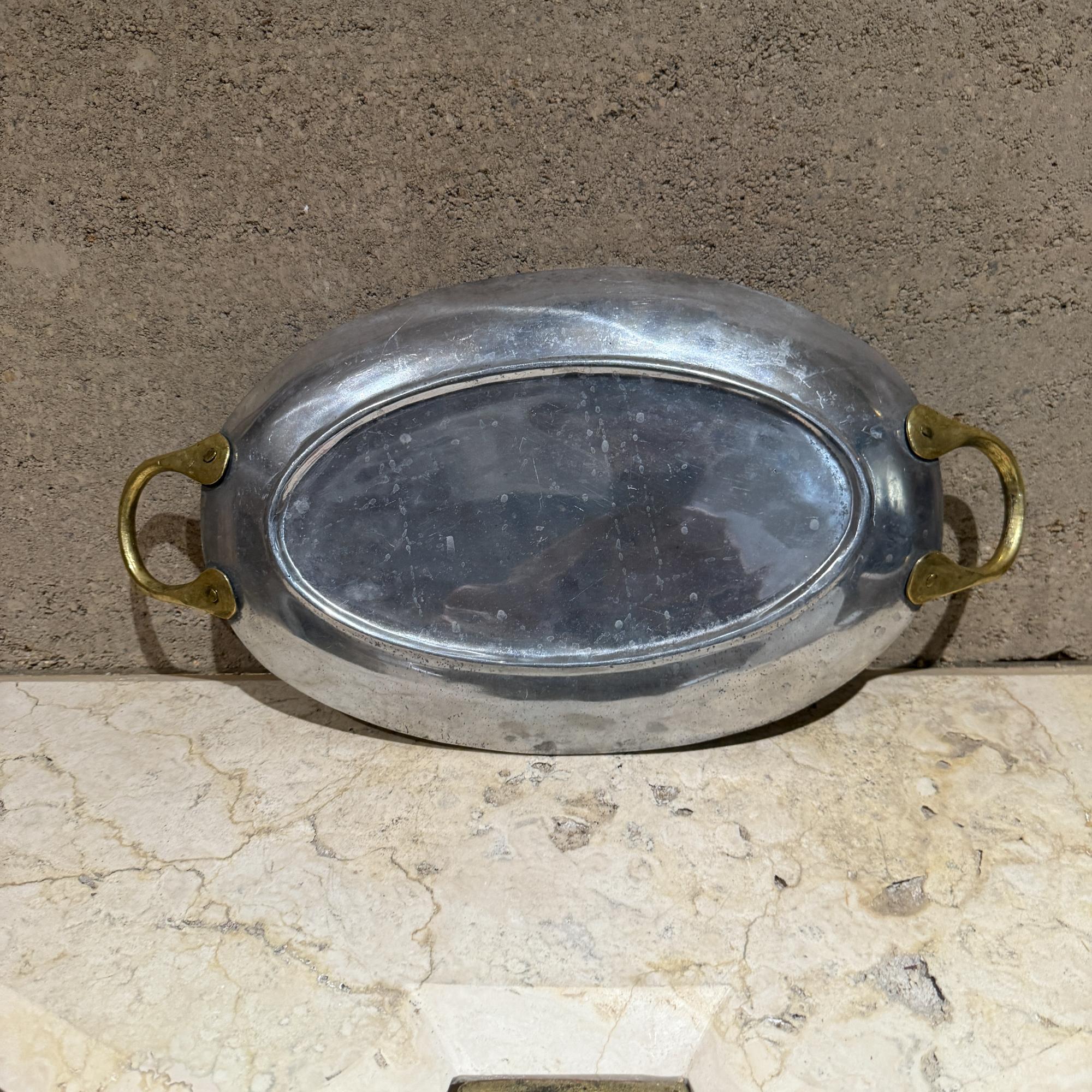 David Marshall Aluminum Brass Serving Platter Mid Century Modern For Sale 3