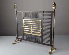 David Marshall Brass and Wrought Iron Fireplace Screen, Spain, 1970s
