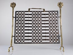 David Marshall, Bronze and Wrought Iron Fireplace Screen, 1970s
