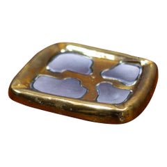 David Marshall, Brutalist Ashtray in Aluminium and Cast Brass