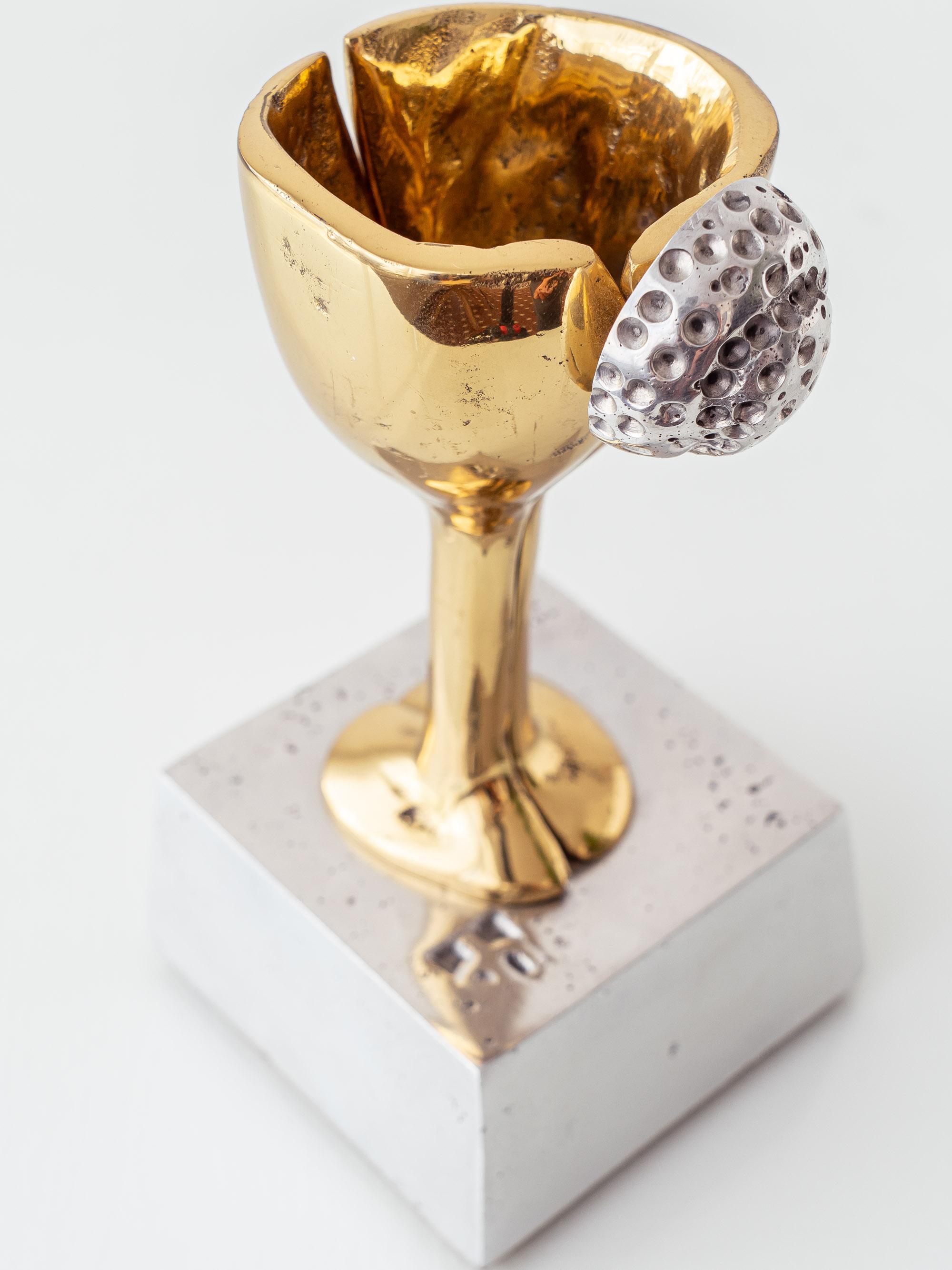David Marshall Brutalist Brass and Aluminum Golf Trophy Sculpture For Sale 6