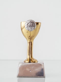 David Marshall Brutalist Brass and Aluminum Golf Trophy Sculpture