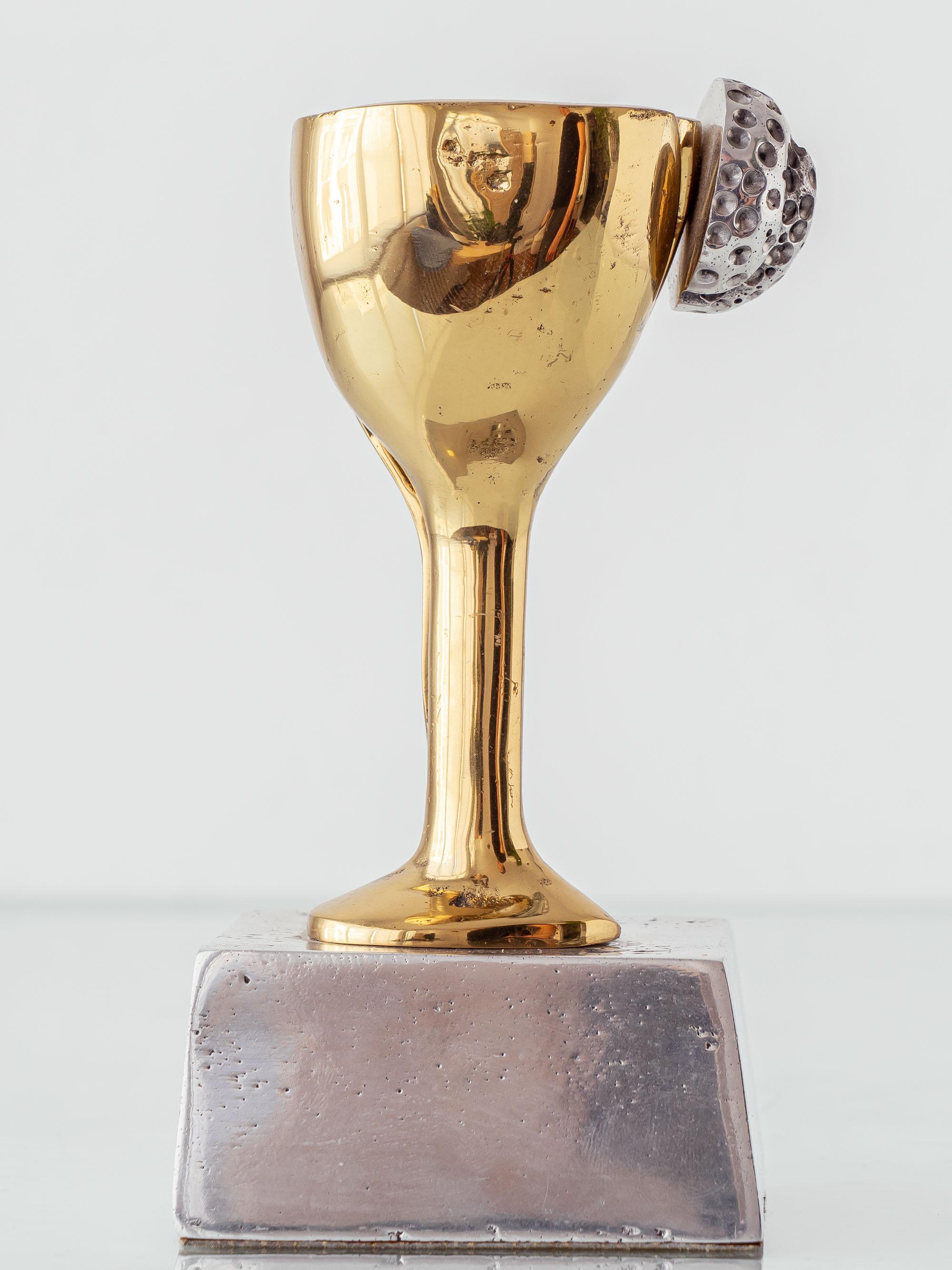 David Marshall Brutalist Brass and Aluminum Golf Trophy Sculpture For Sale 2
