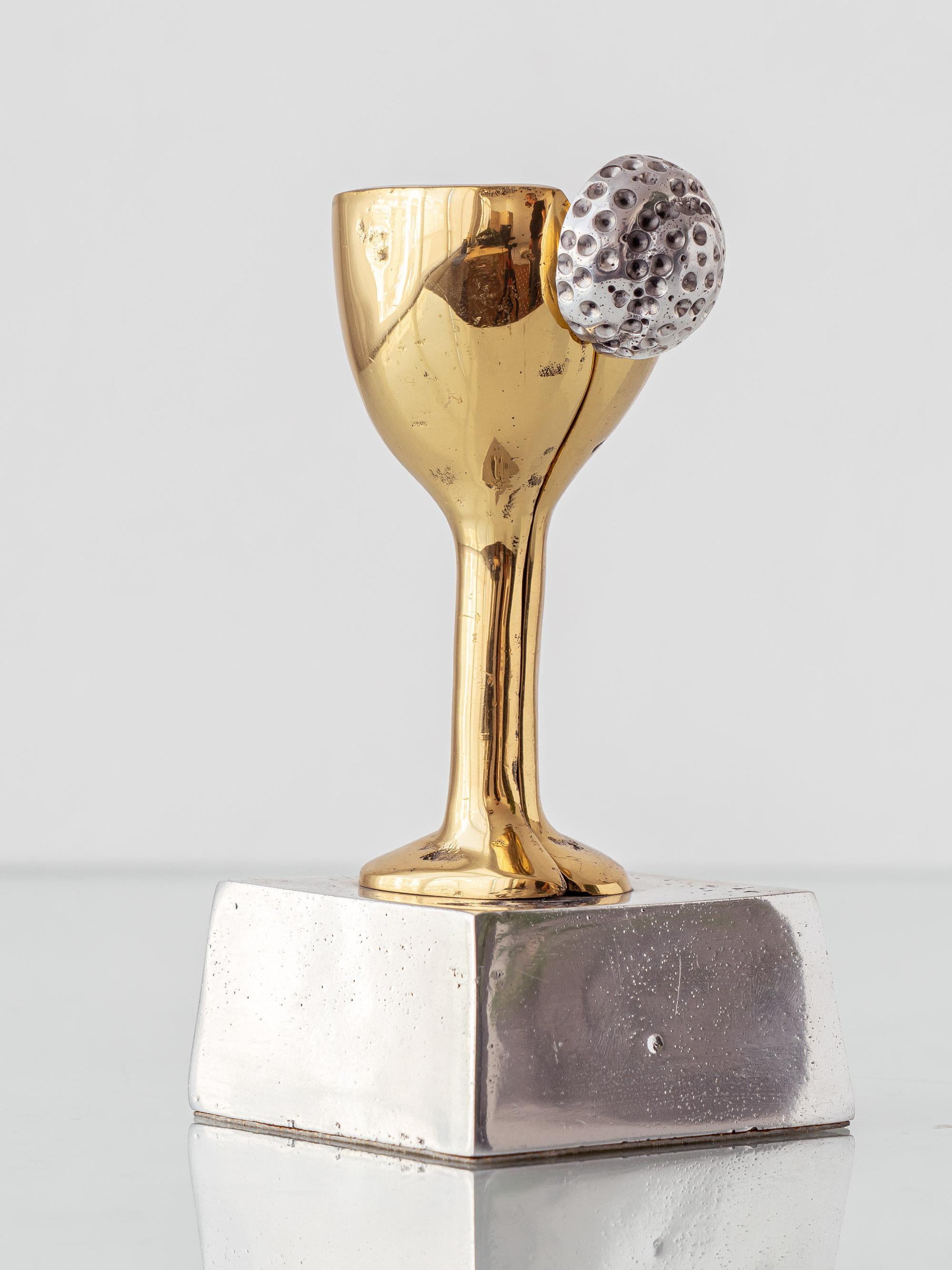 David Marshall Brutalist Brass and Aluminum Golf Trophy Sculpture For Sale 3