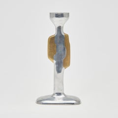 DAVID MARSHALL Brutalist candlestick brass aluminium 70s Spain