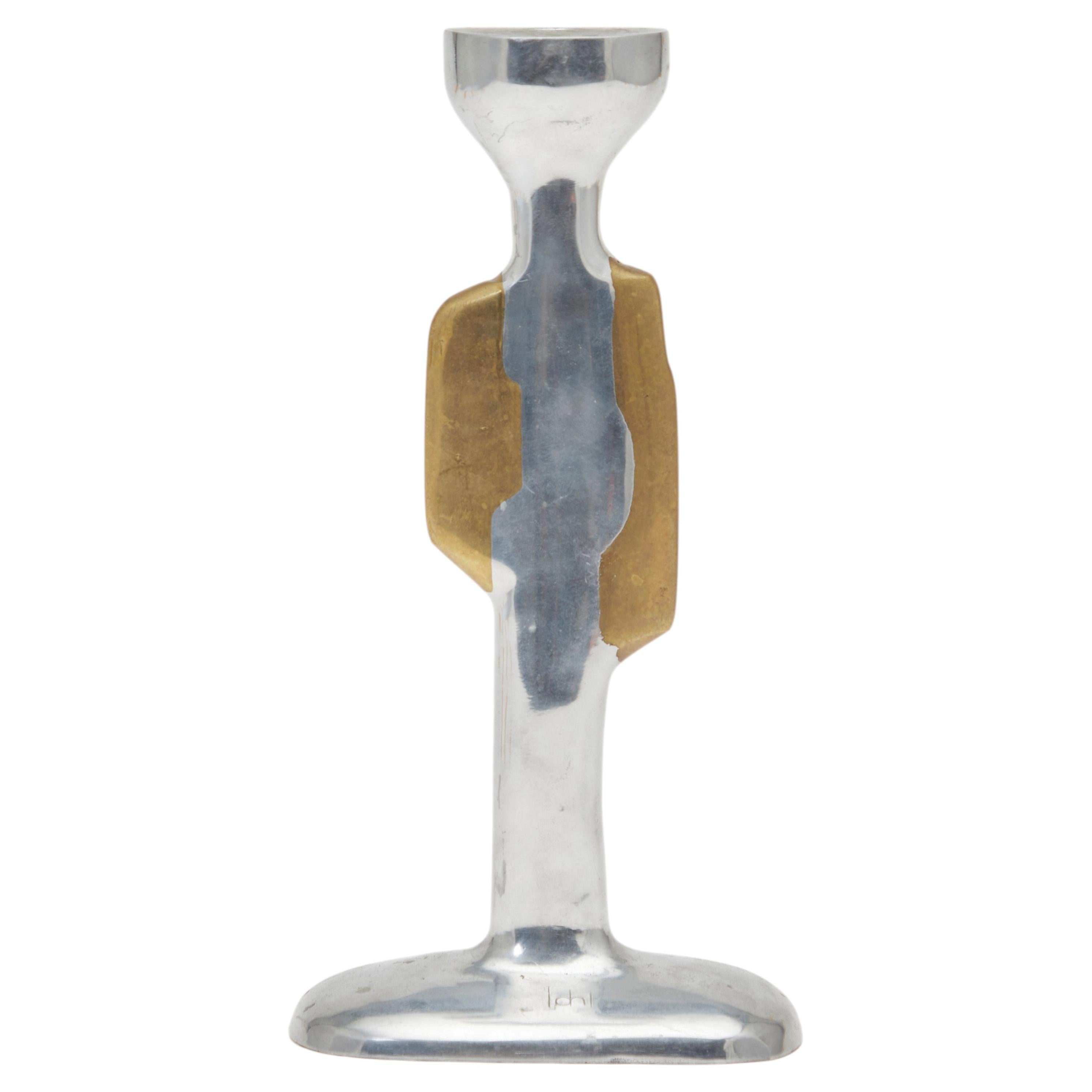 DAVID MARSHALL Brutalist candlestick brass aluminium 70s Spain