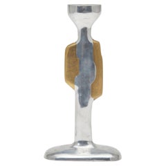 DAVID MARSHALL Brutalist candlestick brass aluminium 70s Spain