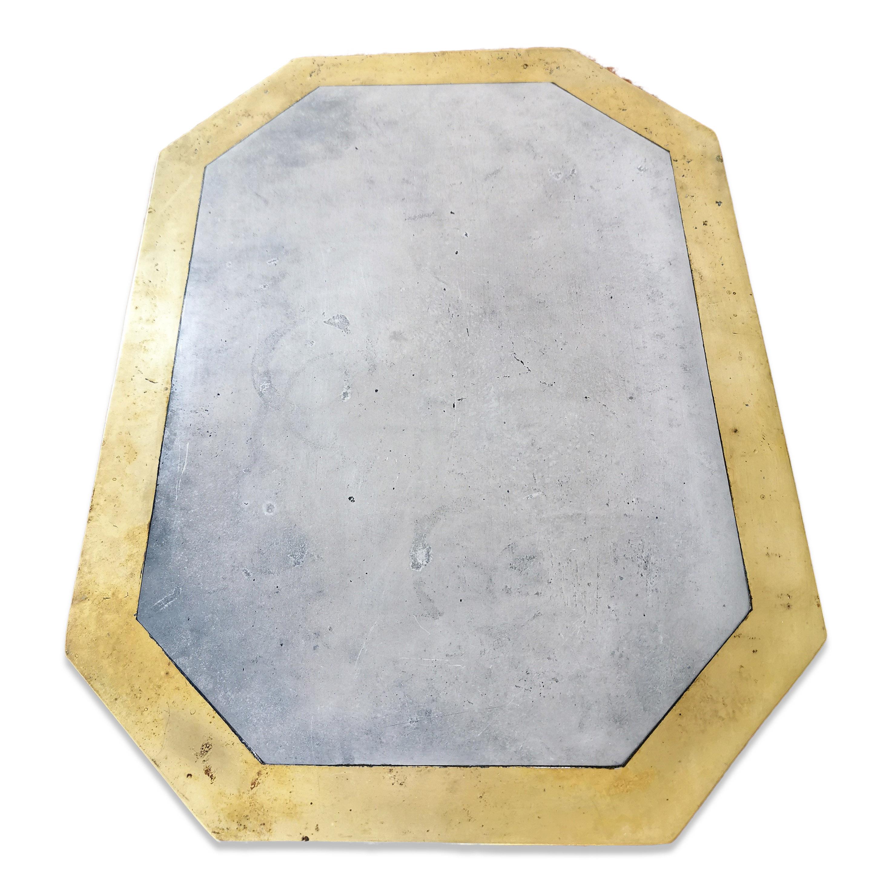 Scottish artist David Marshall rarest production
Minimalist and Brutalist table mats, plates
solid aluminum and bronze 
patinated
Suede on the flipside
these plates will ship out of Paris, France
price does not include shipping nor possible