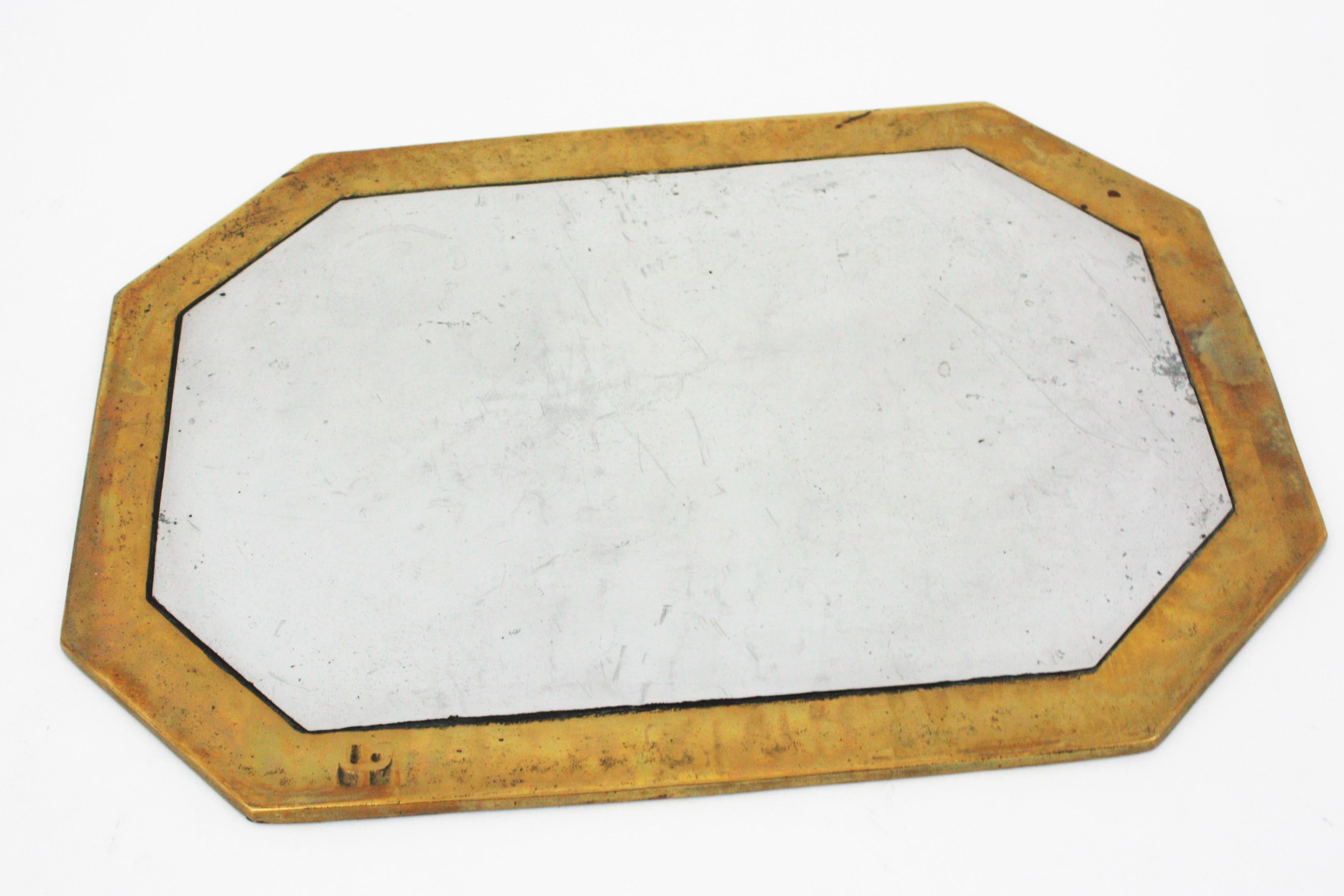 David Marshall Brutalist Octagonal Tray or Table Coaster, Spain, 1980s For Sale 4