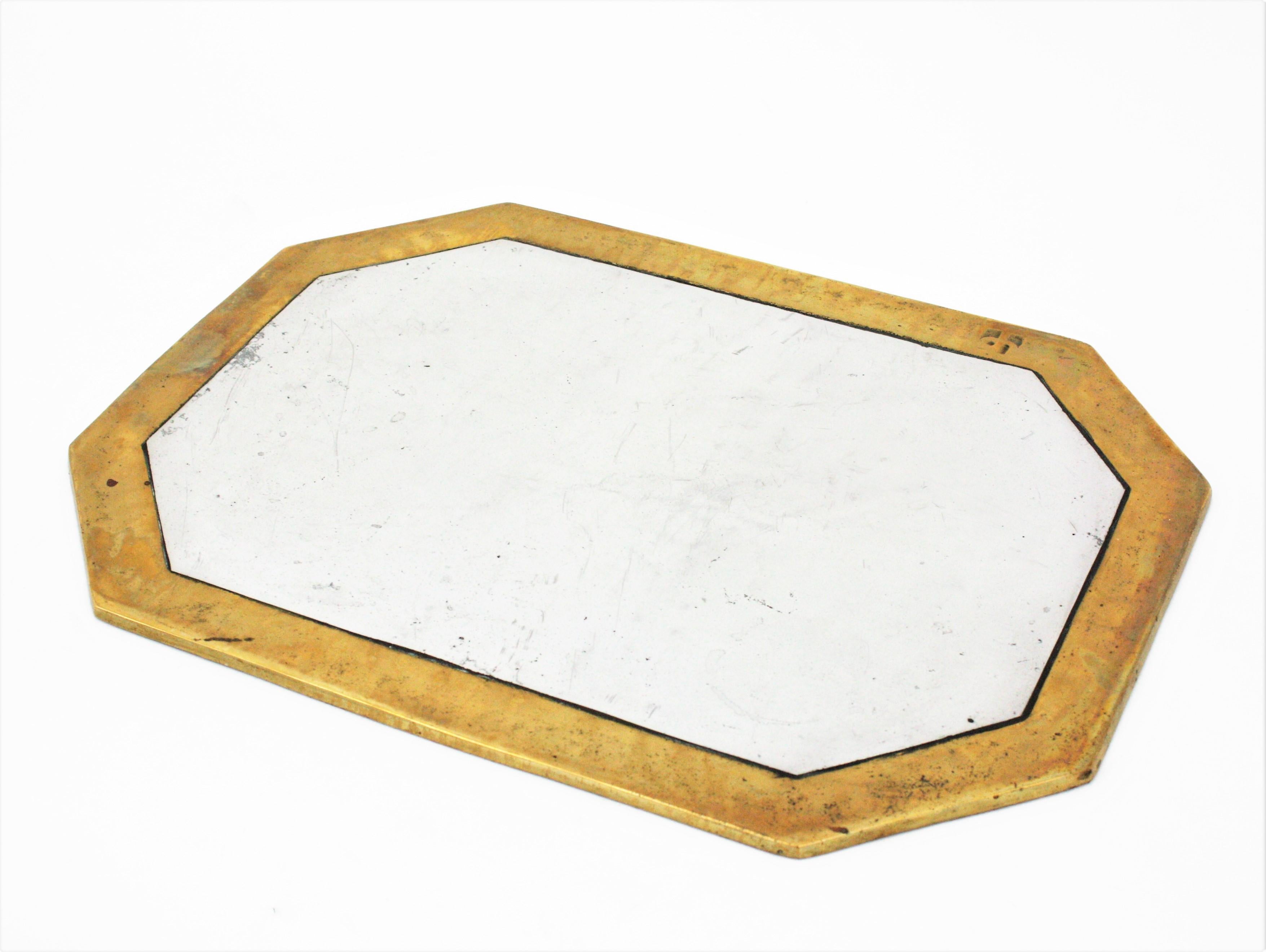 David Marshall Brutalist Octagonal Tray or Table Coaster, Spain, 1980s For Sale 6