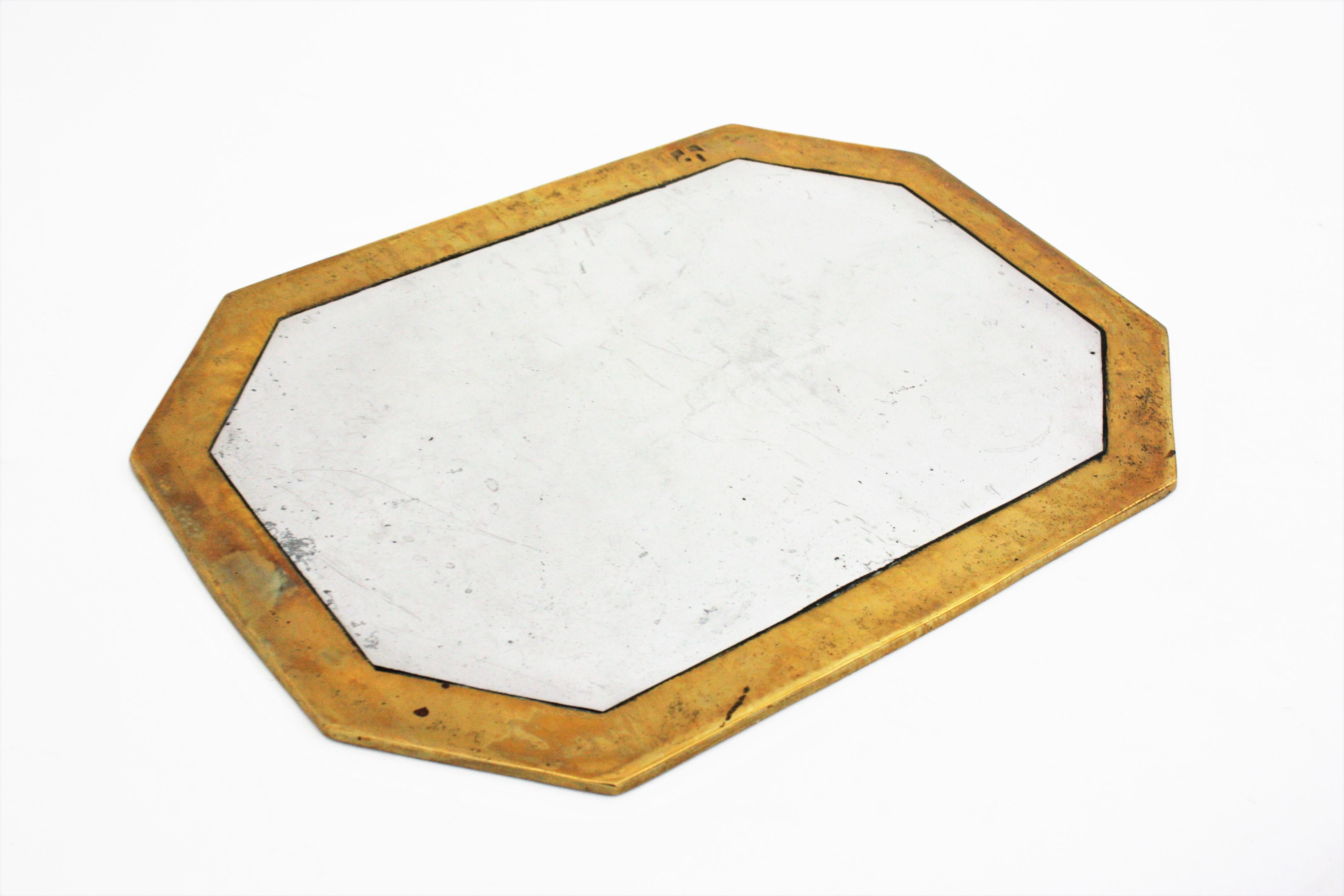 David Marshall Brutalist Octagonal Tray or Table Coaster, Spain, 1980s For Sale 2