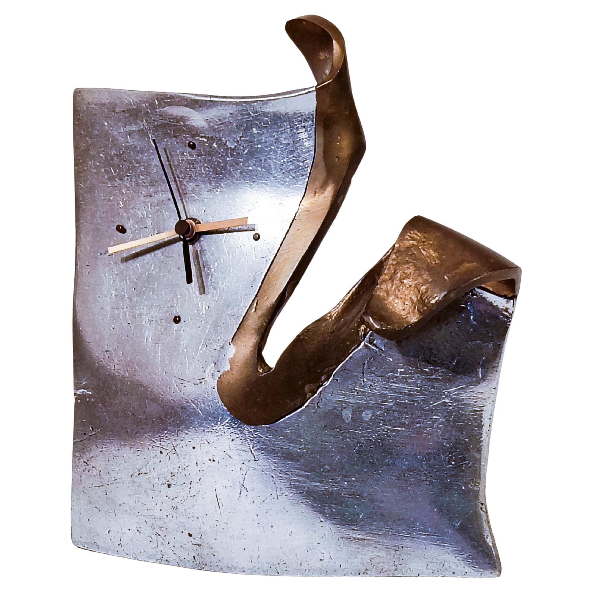 David Marshall. Brutalist style clock, Spain, 1970s For Sale