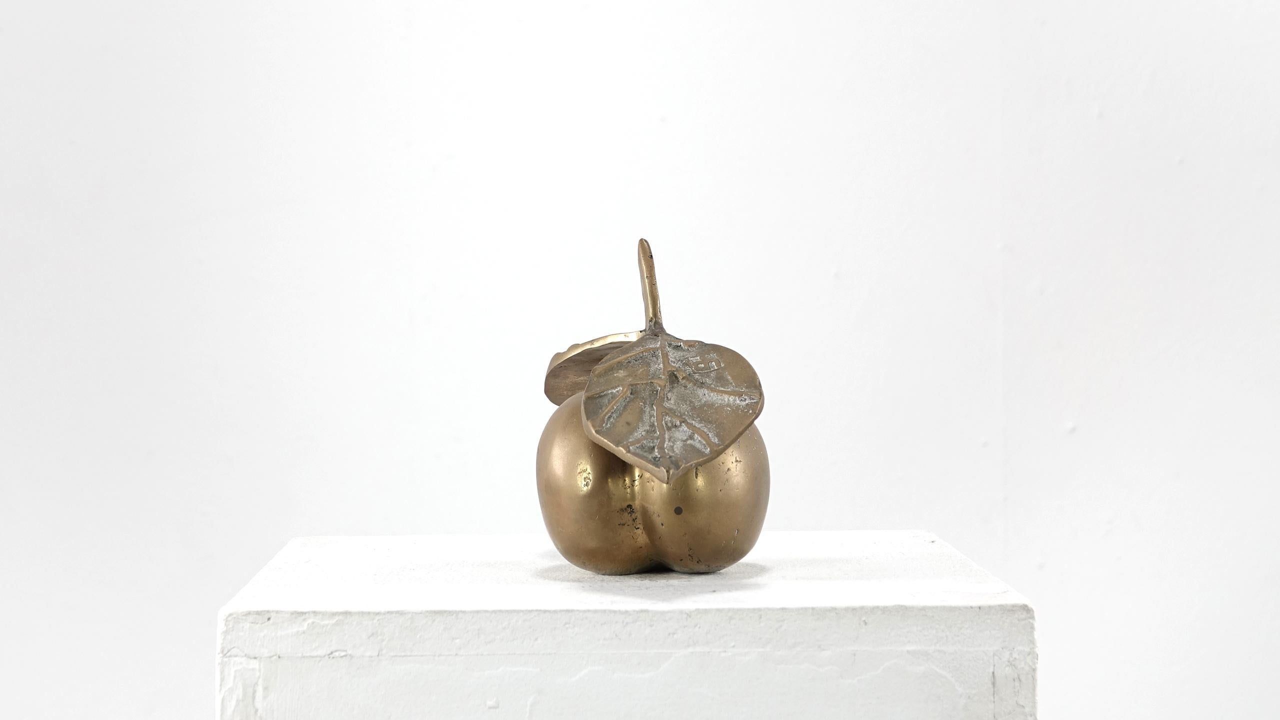 David Marshall Desenos Brass Apple Sculpture 3
