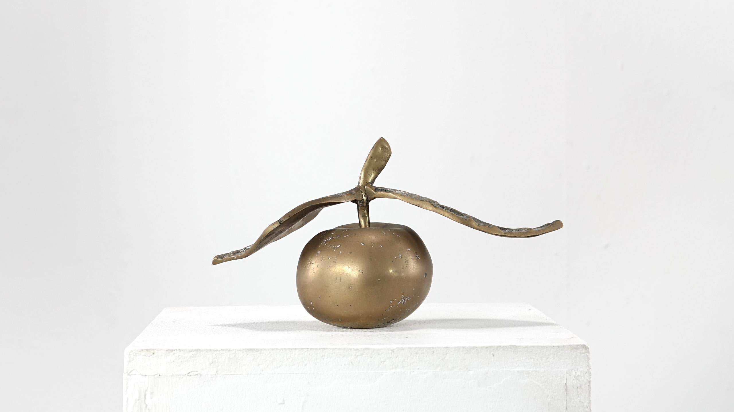David Marshall Desenos Brass Apple Sculpture 6