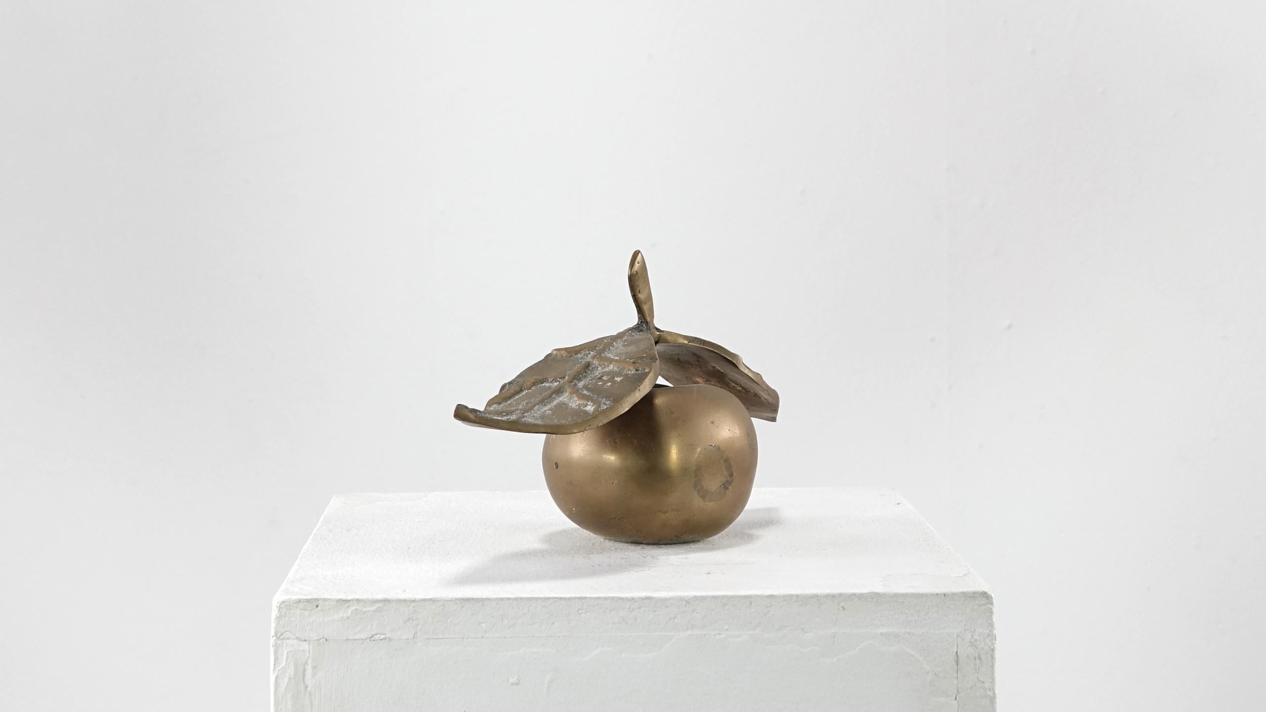 David Marshall Desenos Brass Apple Sculpture 1