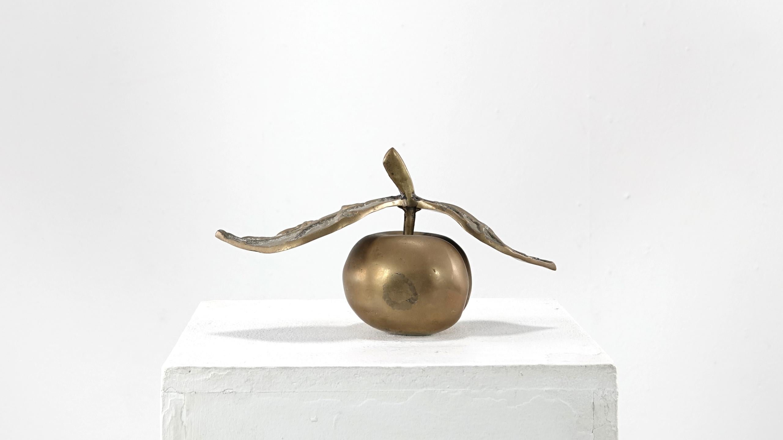 David Marshall Desenos Brass Apple Sculpture 2