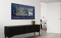 " Mekong" Wall Hanging Sculpture, Mural, Brass, Gold