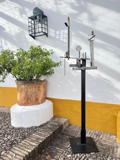 "Common Ground" Steel Brass Abstract with Figures David Marshall Gardensculpture