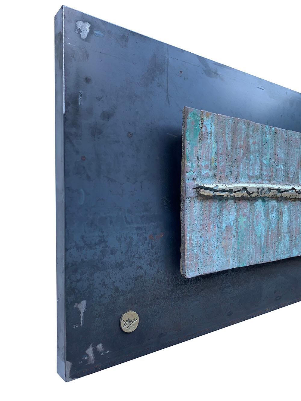 Abstrakte Skulptur „Fault Line“ aus Metall für die Wandmontage, Moderne Wandskulptur im Angebot 2