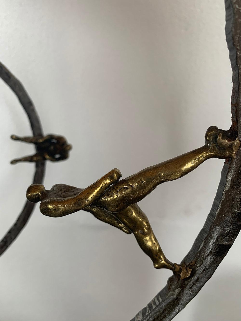 Indoor Outdoor  Sculpture Steel Brass Figurative For Sale 1