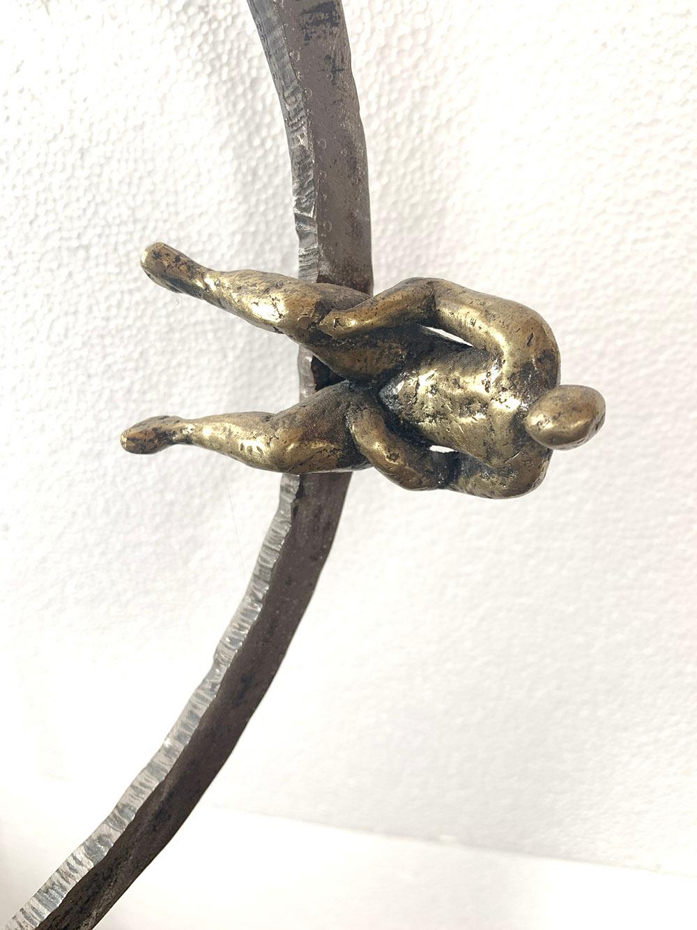Indoor Outdoor  Sculpture Steel Brass Figurative For Sale 2