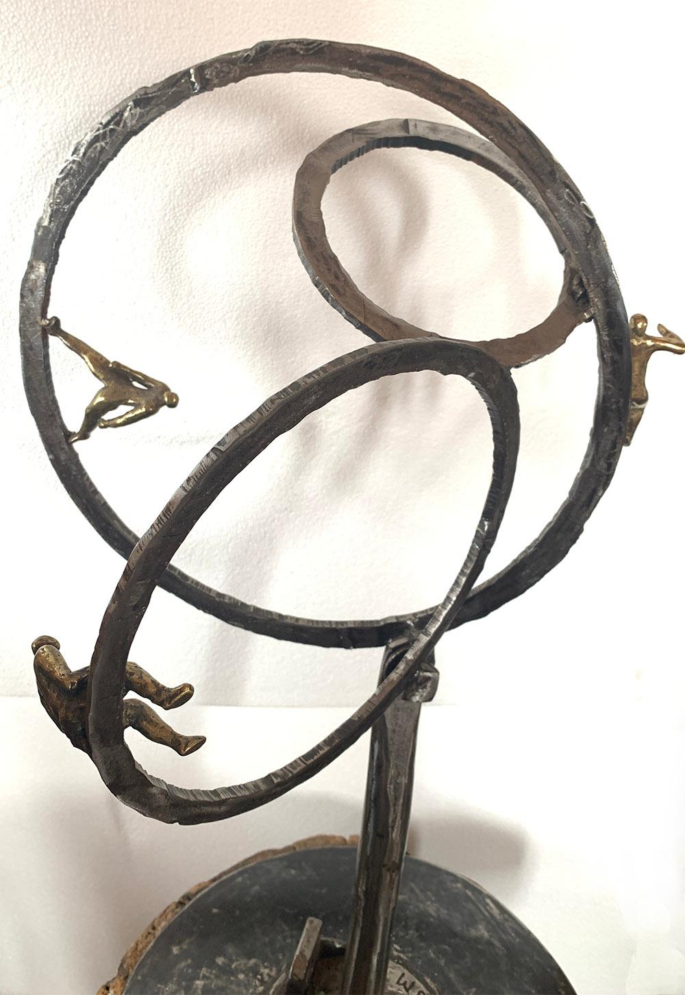 Indoor Outdoor  Sculpture Steel Brass Figurative For Sale 4