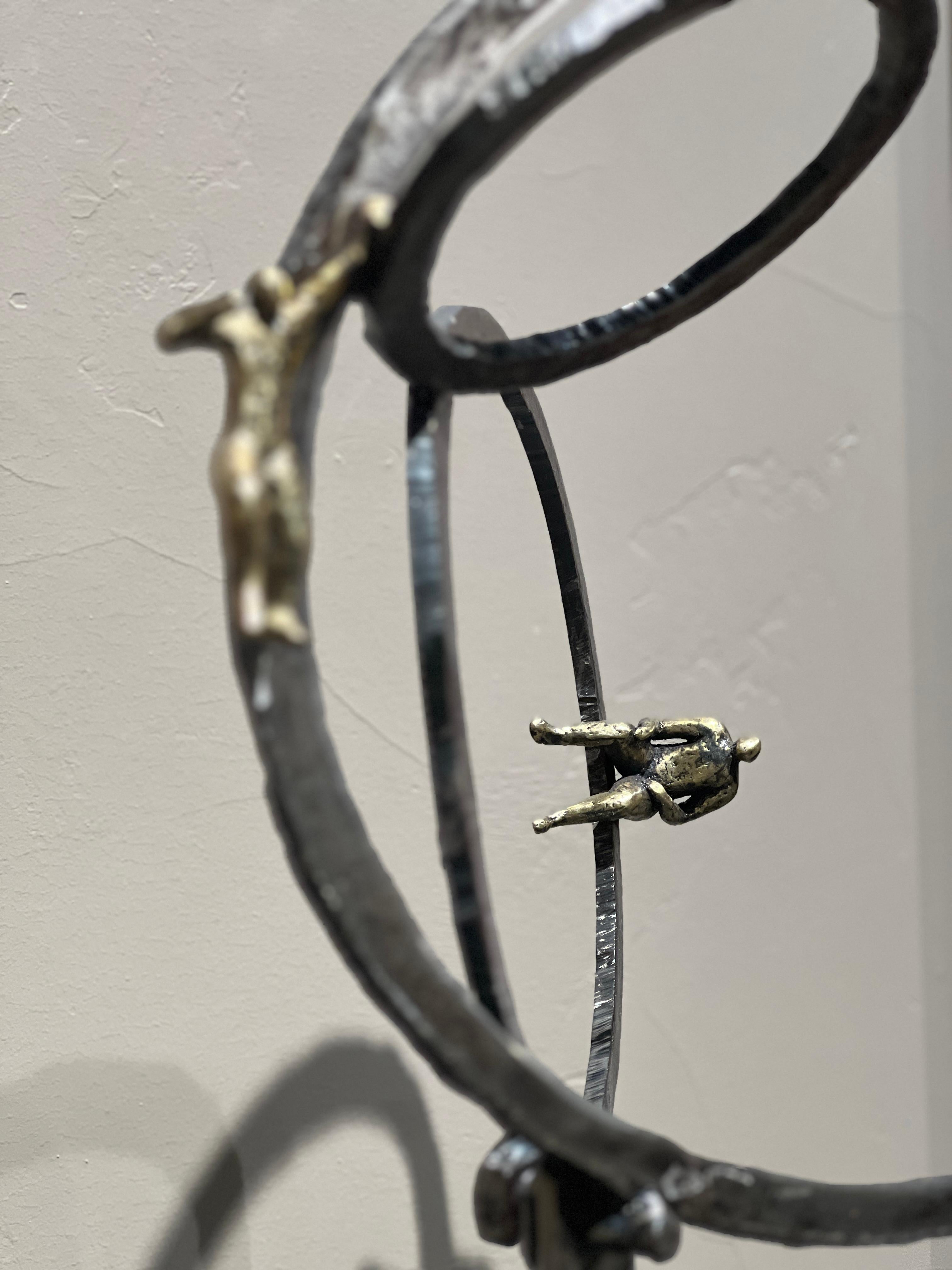 Indoor Outdoor  Sculpture Steel Brass Figurative For Sale 6