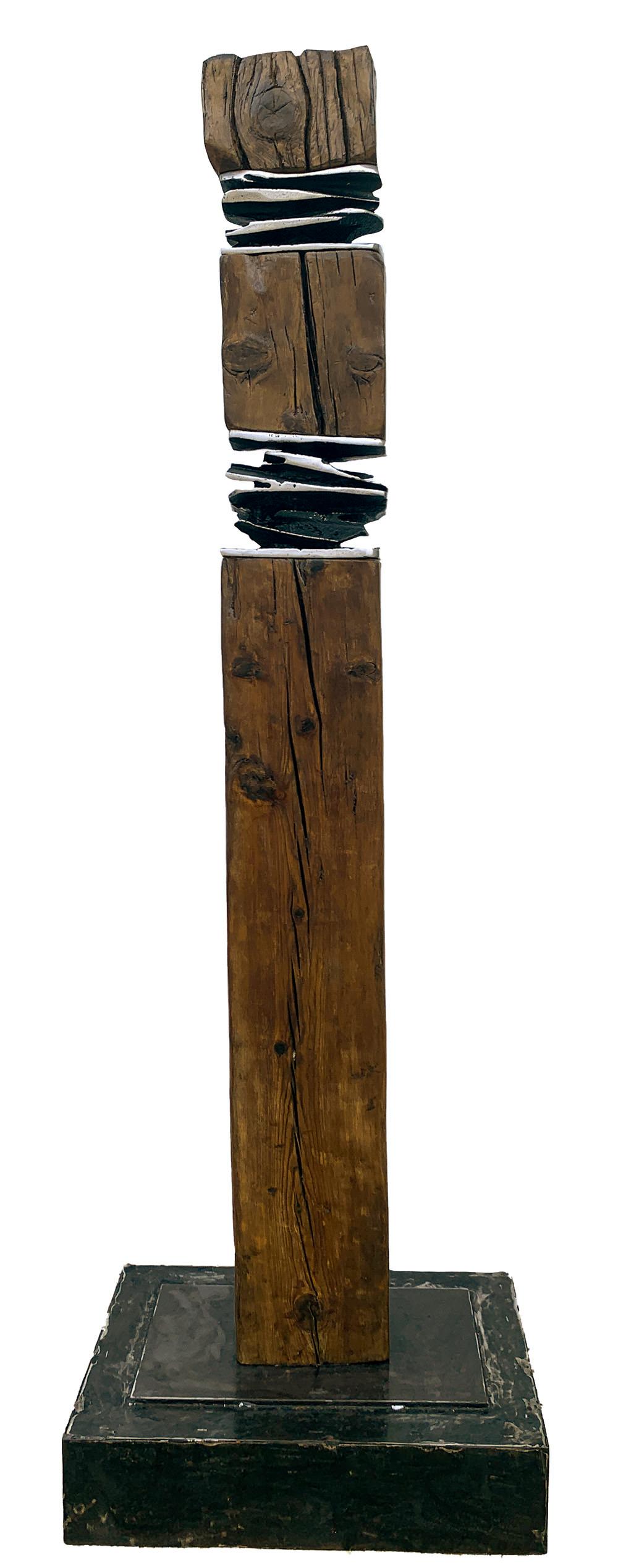 Sculpture "Kootook" Recycled Natural Wood Sand Cast Aluminium Garden Ornament - Art by David Marshall