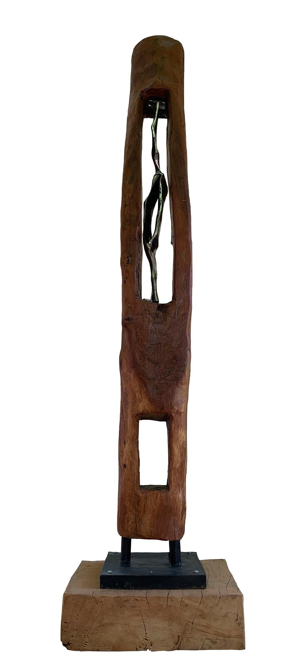 Sculpture Wood Cast Aluminium Abstract 