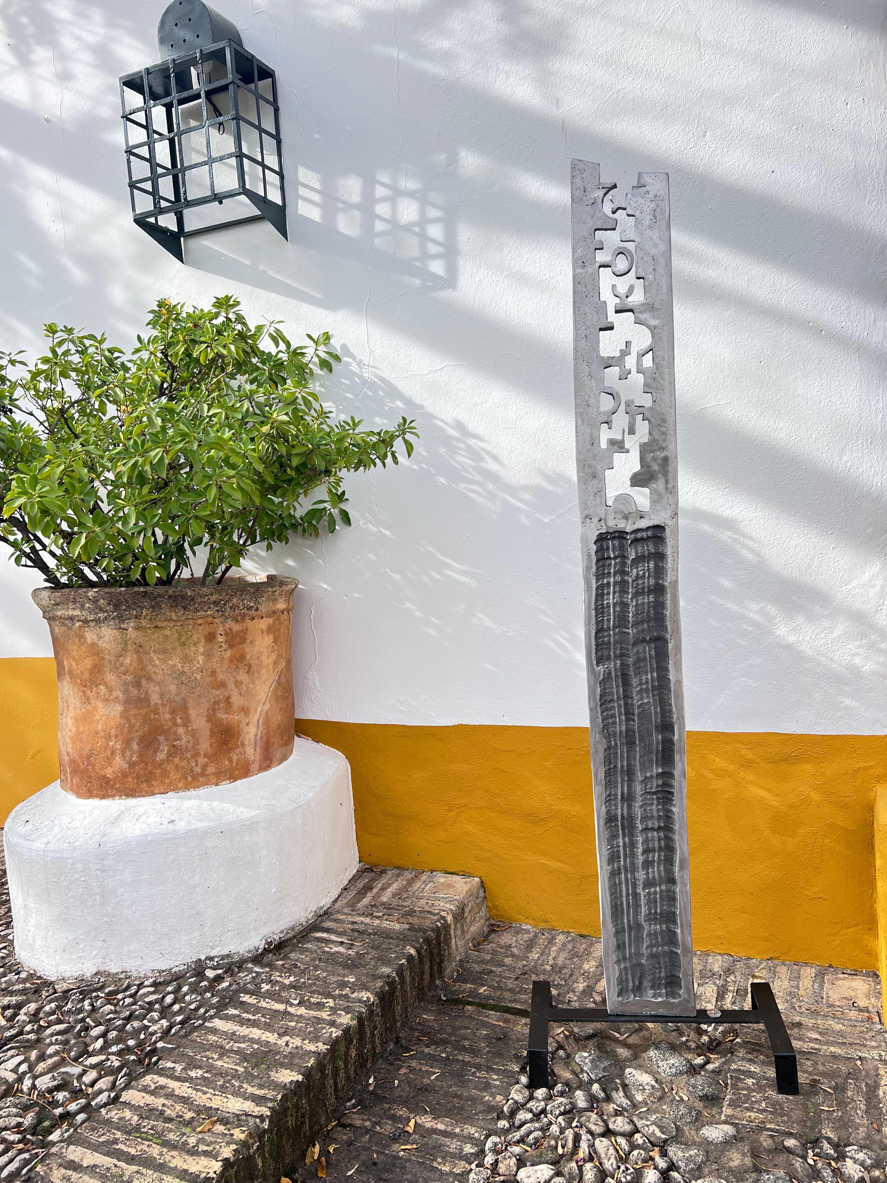 Abstrakter Garten oder Garten „Tephra“  Indoor-Skulptur aus Aluminiumguss, Stahlguss  im Angebot 1