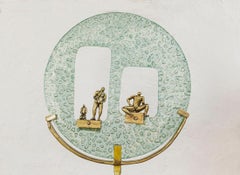 "Tuat Den" Figurative Abstract Sculpture, Glass, Cast Brass