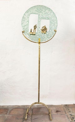 "Tuat Den" Escultura figurativa abstracta, vidrio, latón fundido