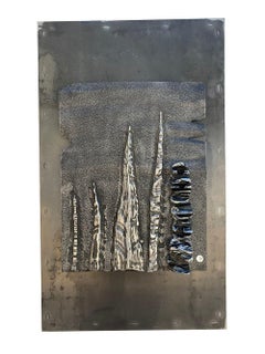 Wandhang-Skulptur „LIGNITE“ Abstrakter Stahl Aluminium-Aluminium-Wandleuchter Silber Schwarz