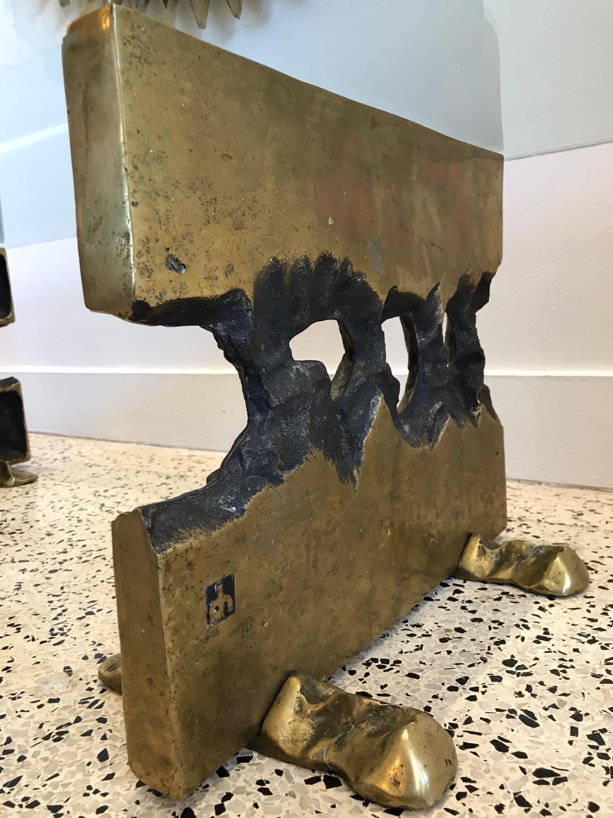 Spanish Original David Marshall Signed Brutalist Bronze Coffee Table For Sale