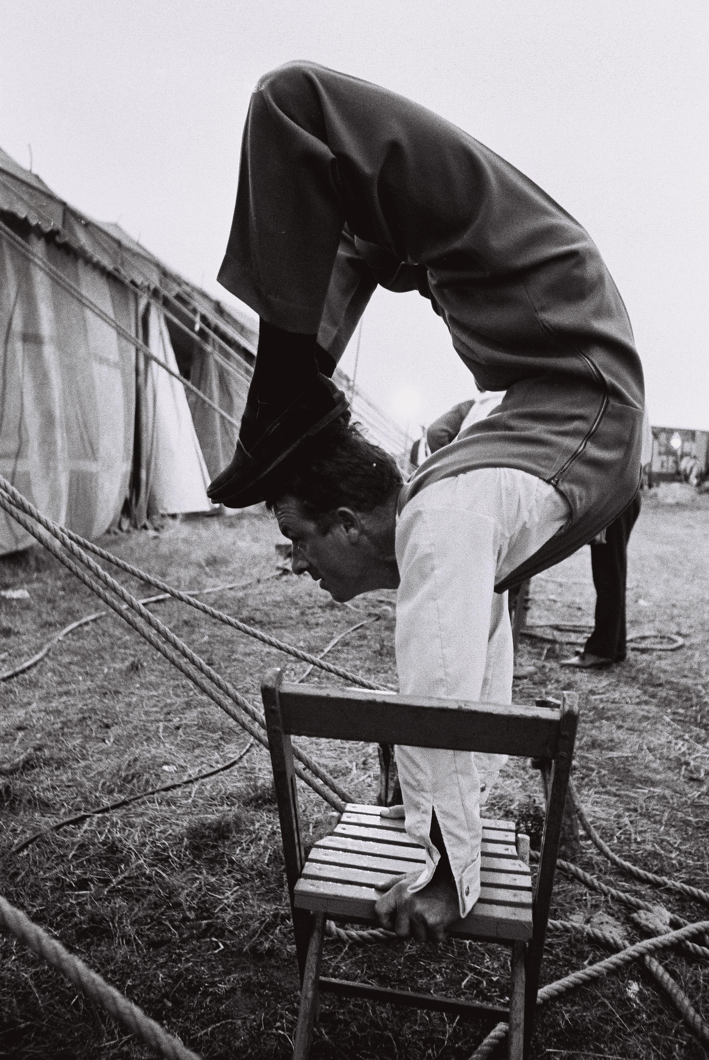 David McCabe Black and White Photograph - The Mills Brother Circus, Martha's Vineyard