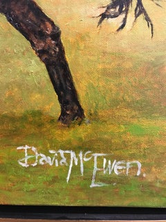 "Even Fall" a fun oil of a race horse with his jockey falling at horse race