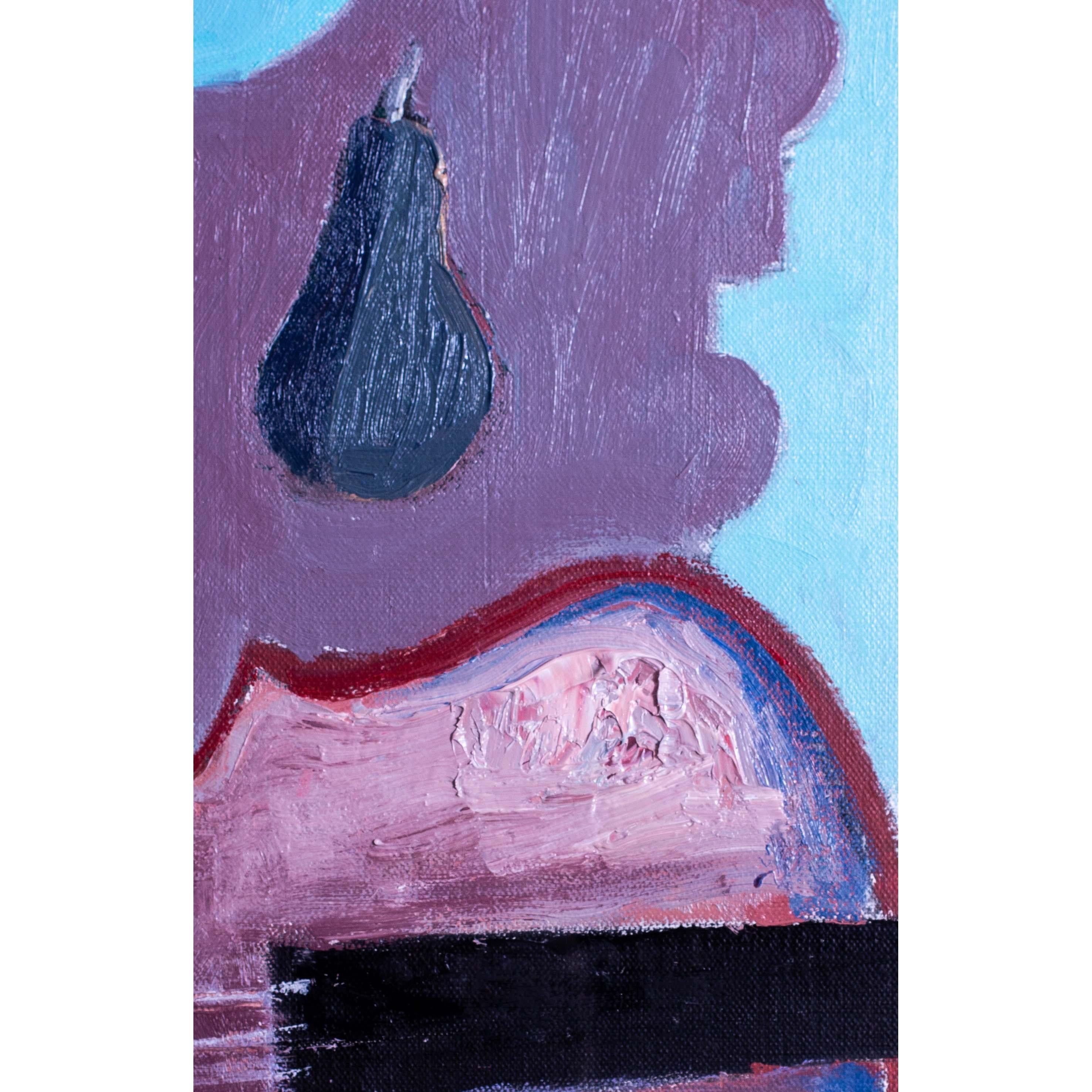 Britisches abstraktes Stillleben aus der Mitte des 20. Jahrhunderts in Blau und Rot von David Martin im Angebot 4
