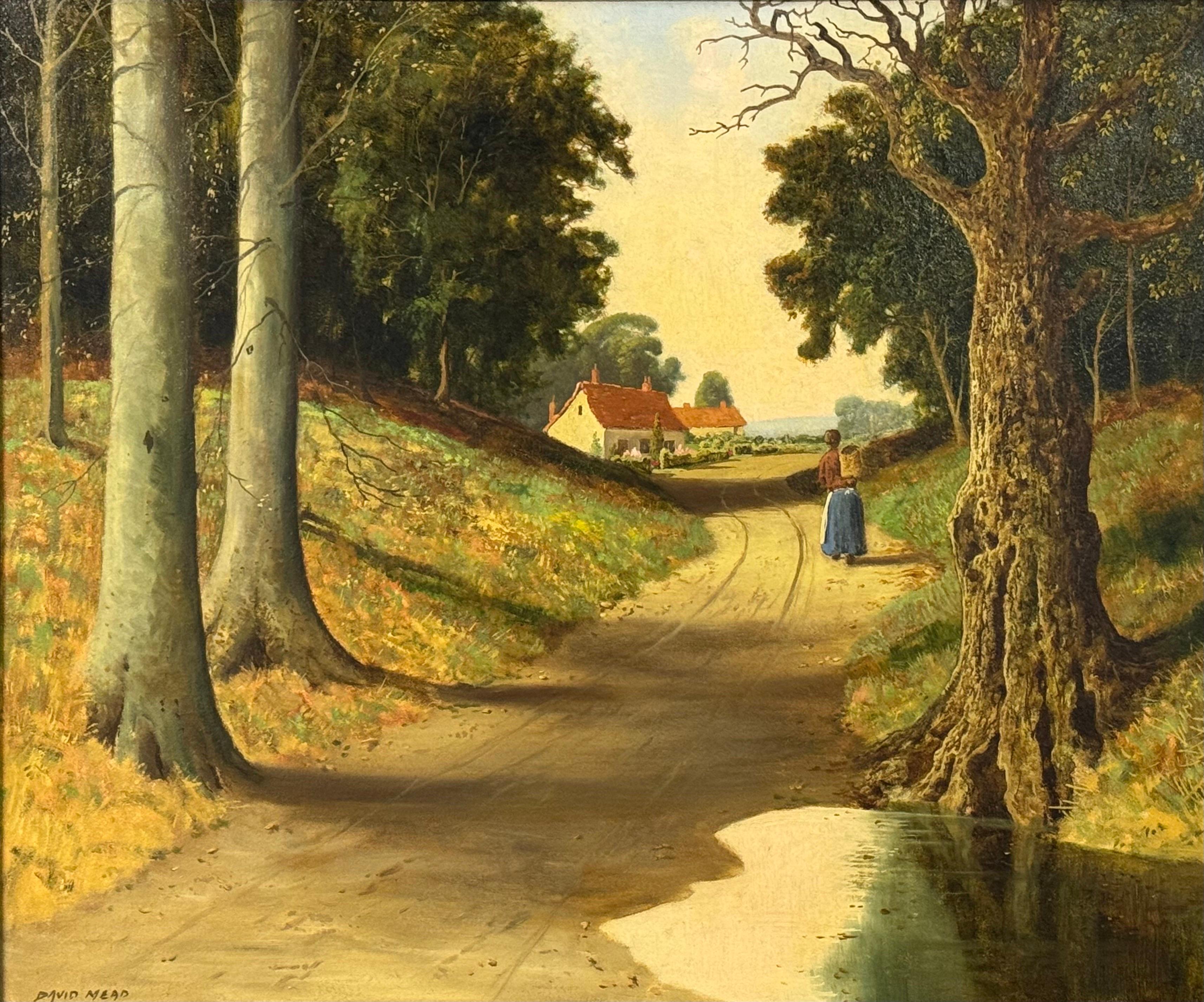 Donna nel Wood che cammina tra gli alberi verso un cottage nella campagna inglese in vendita 11