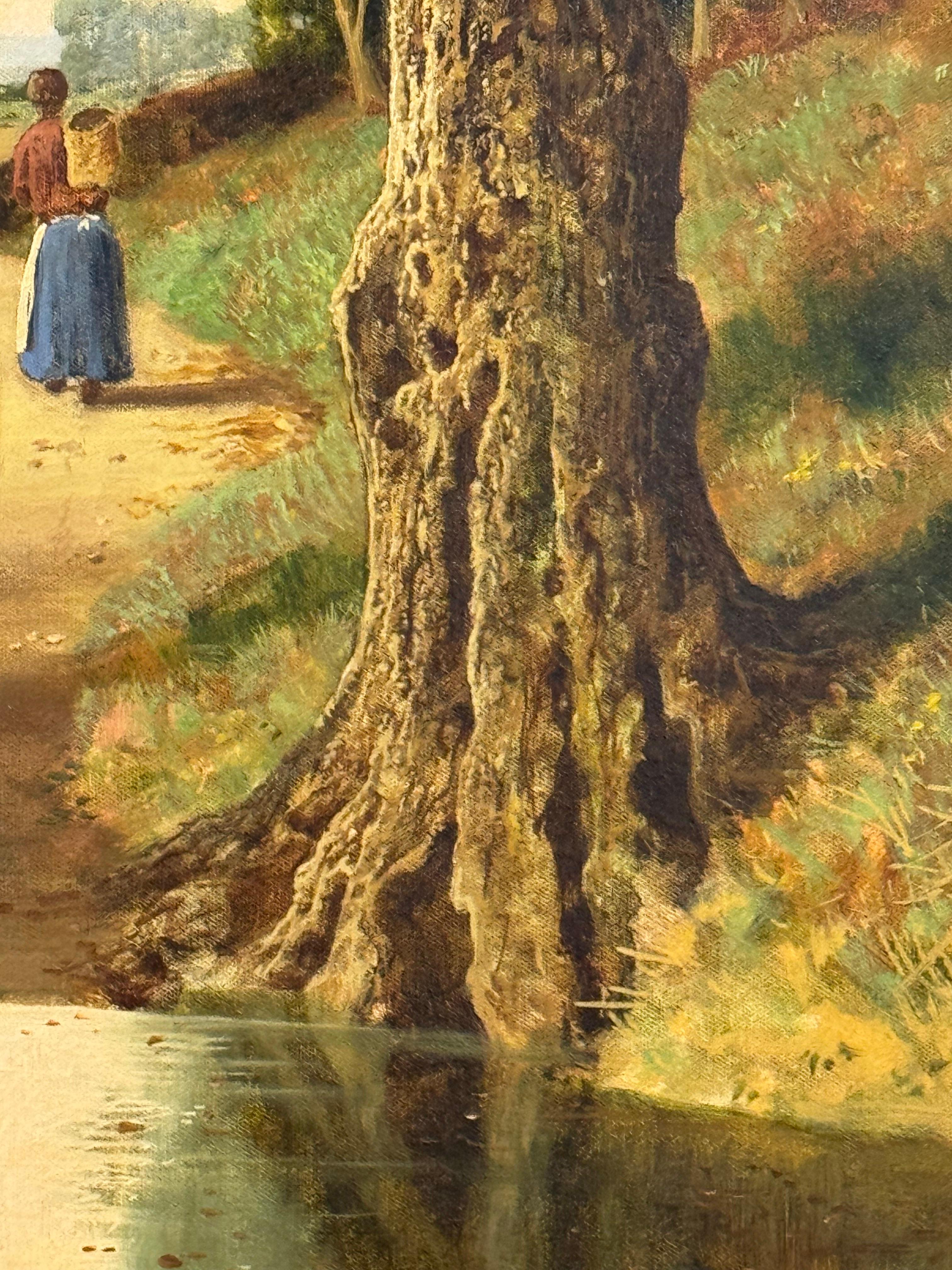 Donna nel Wood che cammina tra gli alberi verso un cottage nella campagna inglese in vendita 3