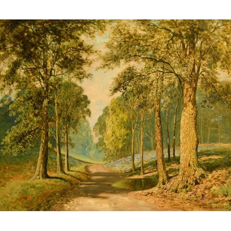 David Mead (1906-1986) Landscape Painting - The Woodland Avenue, Signed British Traditional Country Scene Landscape oil