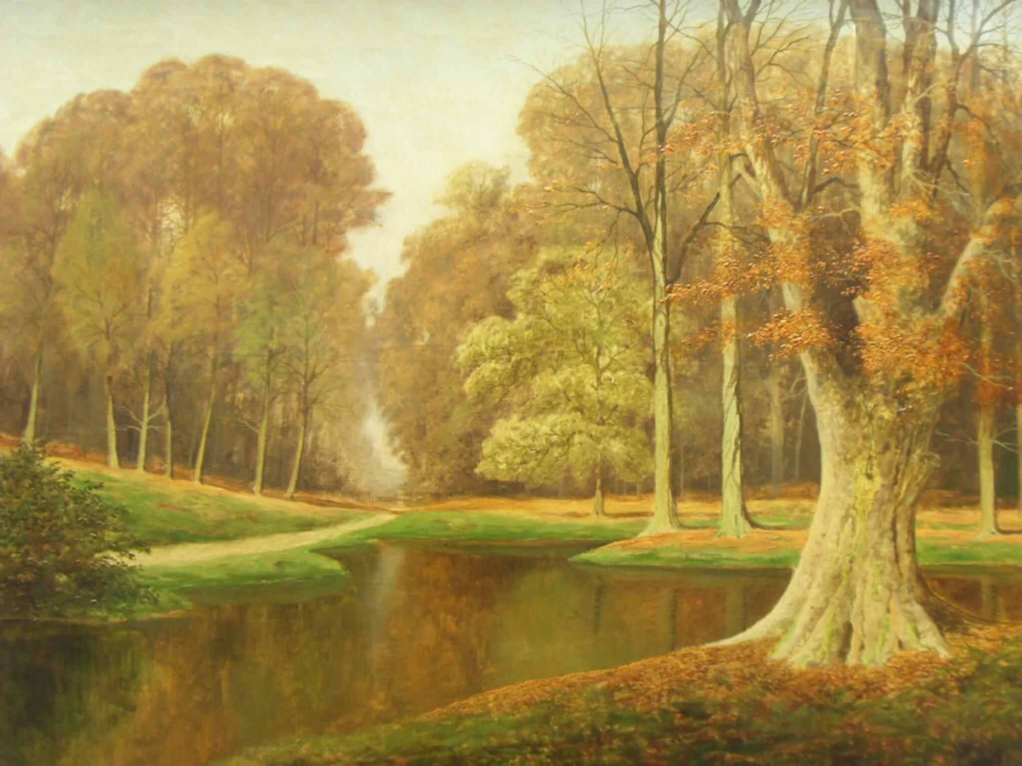 Autumnal Meadow Landscape - Painting by David Mead