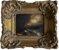 Clouds framed in gold traditional swept frame oil painting 21st century