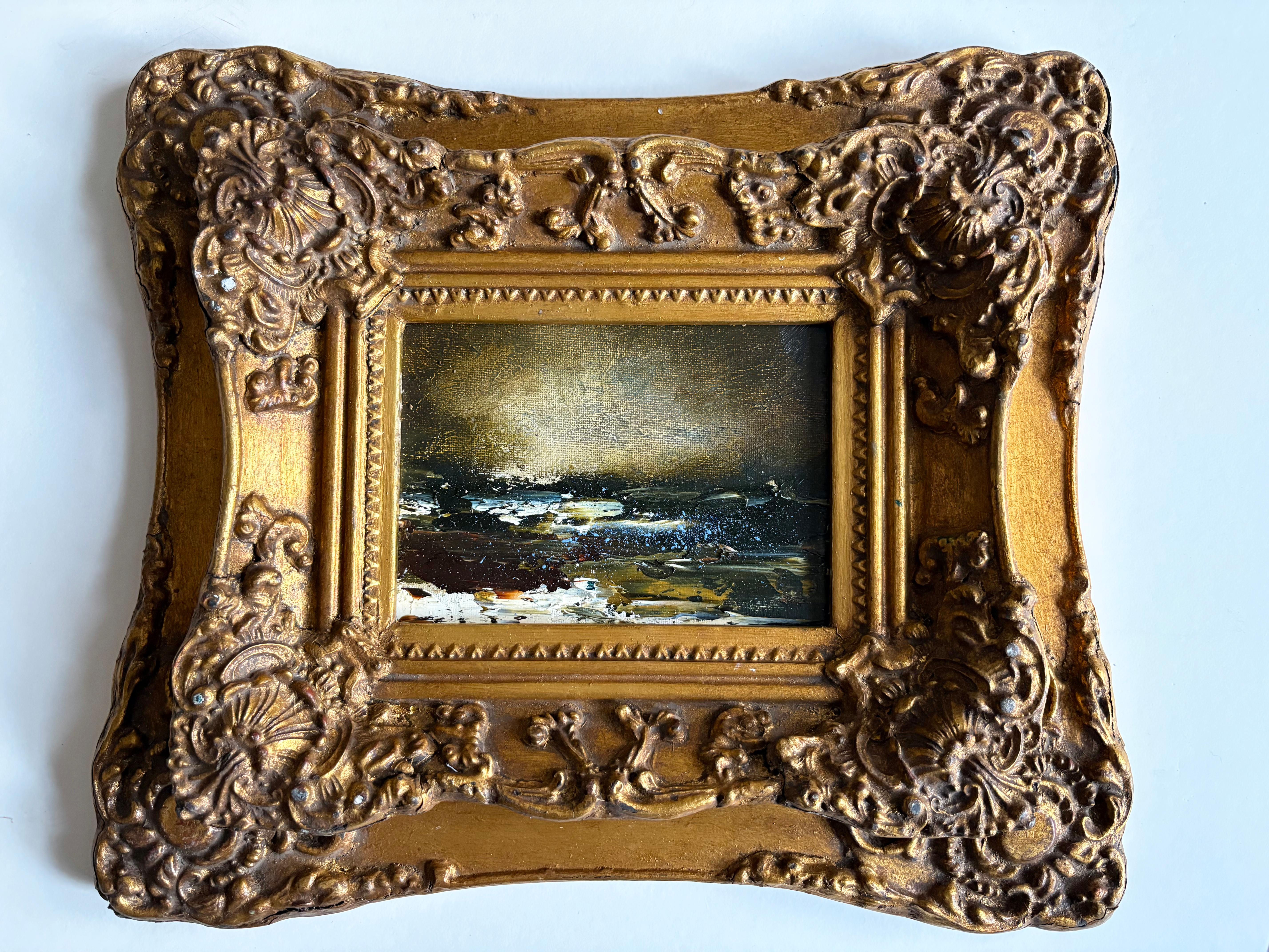 Abstract Painting de David Meeking - 
Efervescencia
 enmarcado en dorado marco de barrido tradicional pintura al óleo siglo XXI