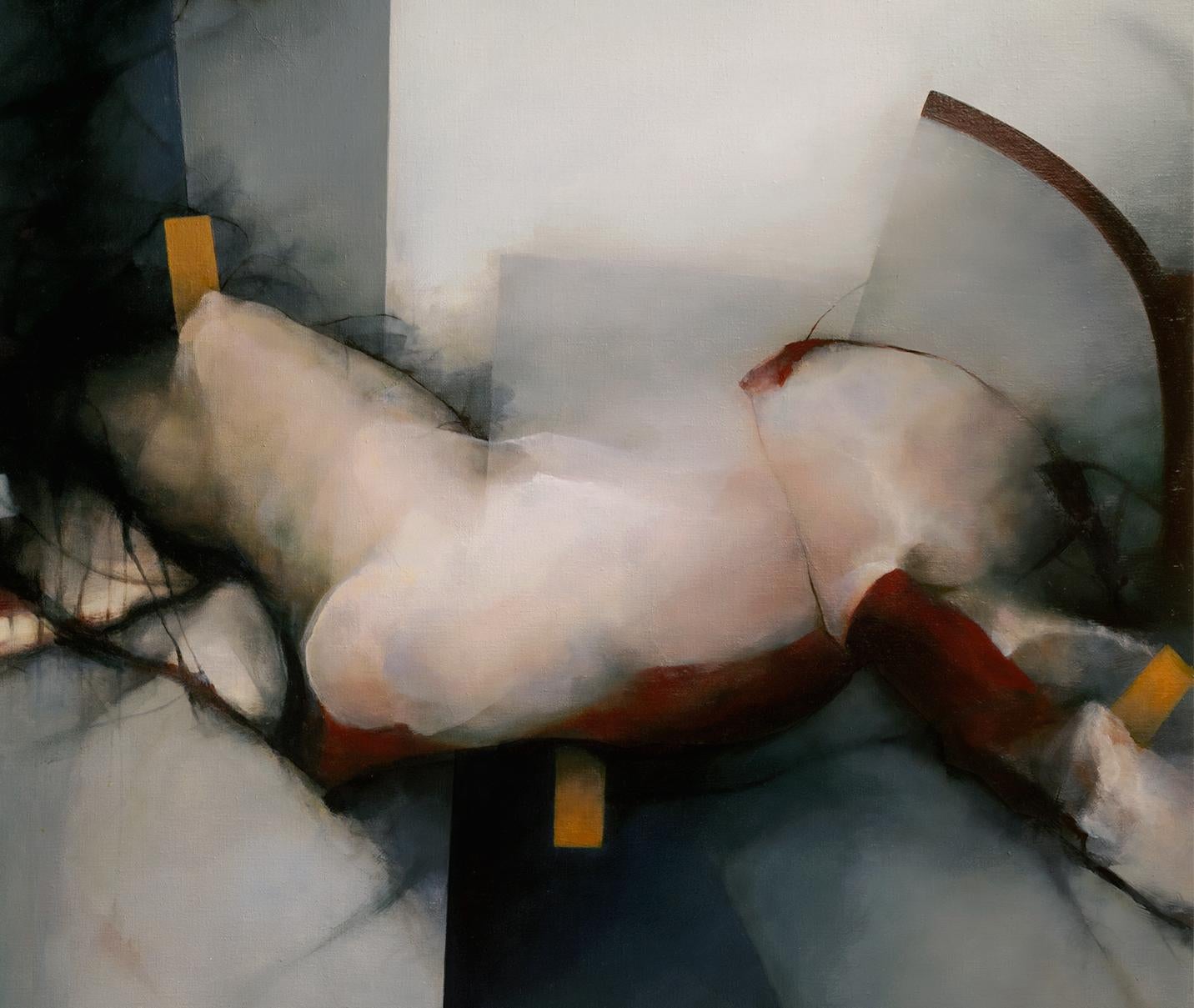 Quadro astratto con pigmenti su tela: 