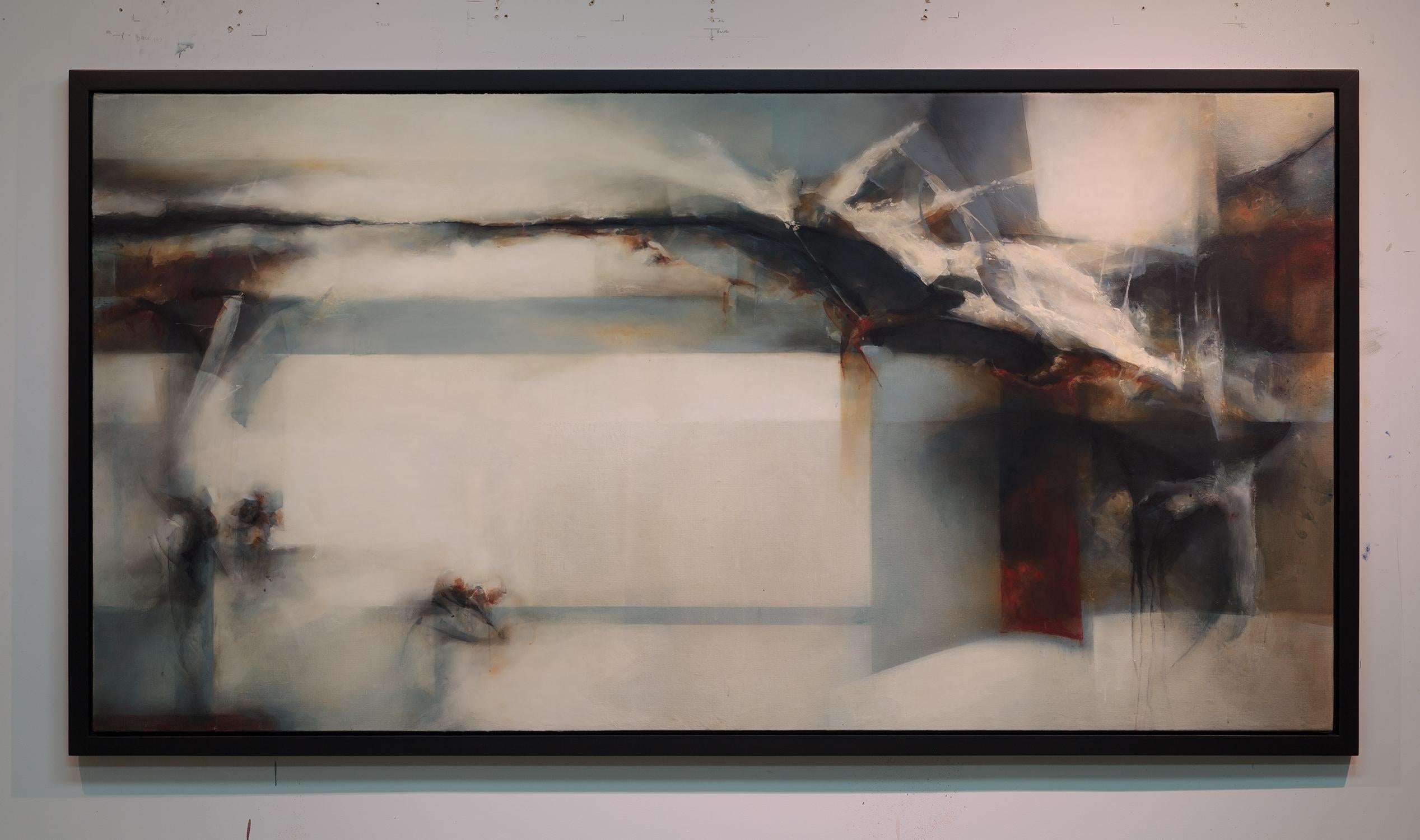 Abstract Pigment Painting on Canvas: 'The Offing' 2
