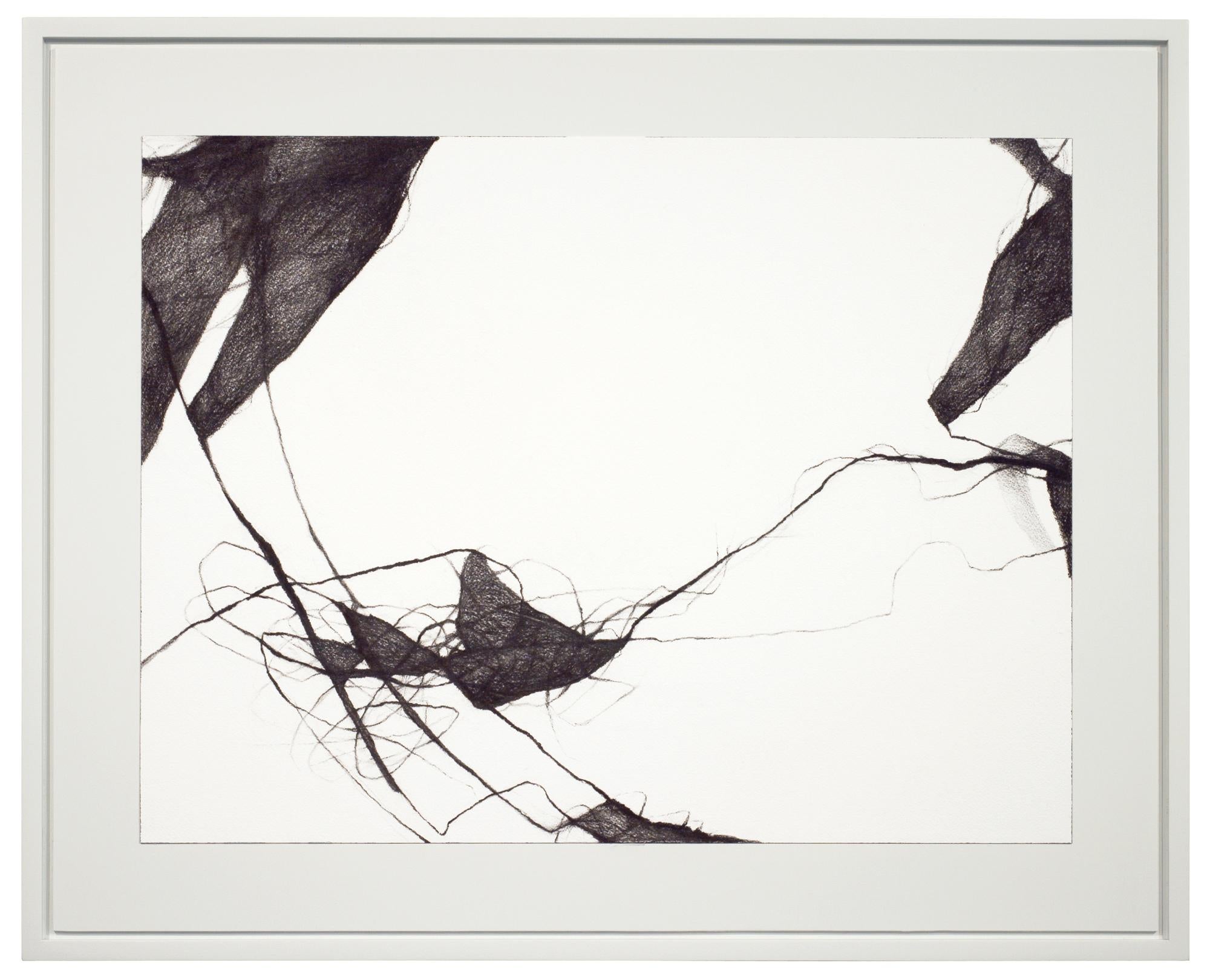 David Mellen Abstract Painting - Charcoal Minimal Abstract Drawing: 'Voices III'